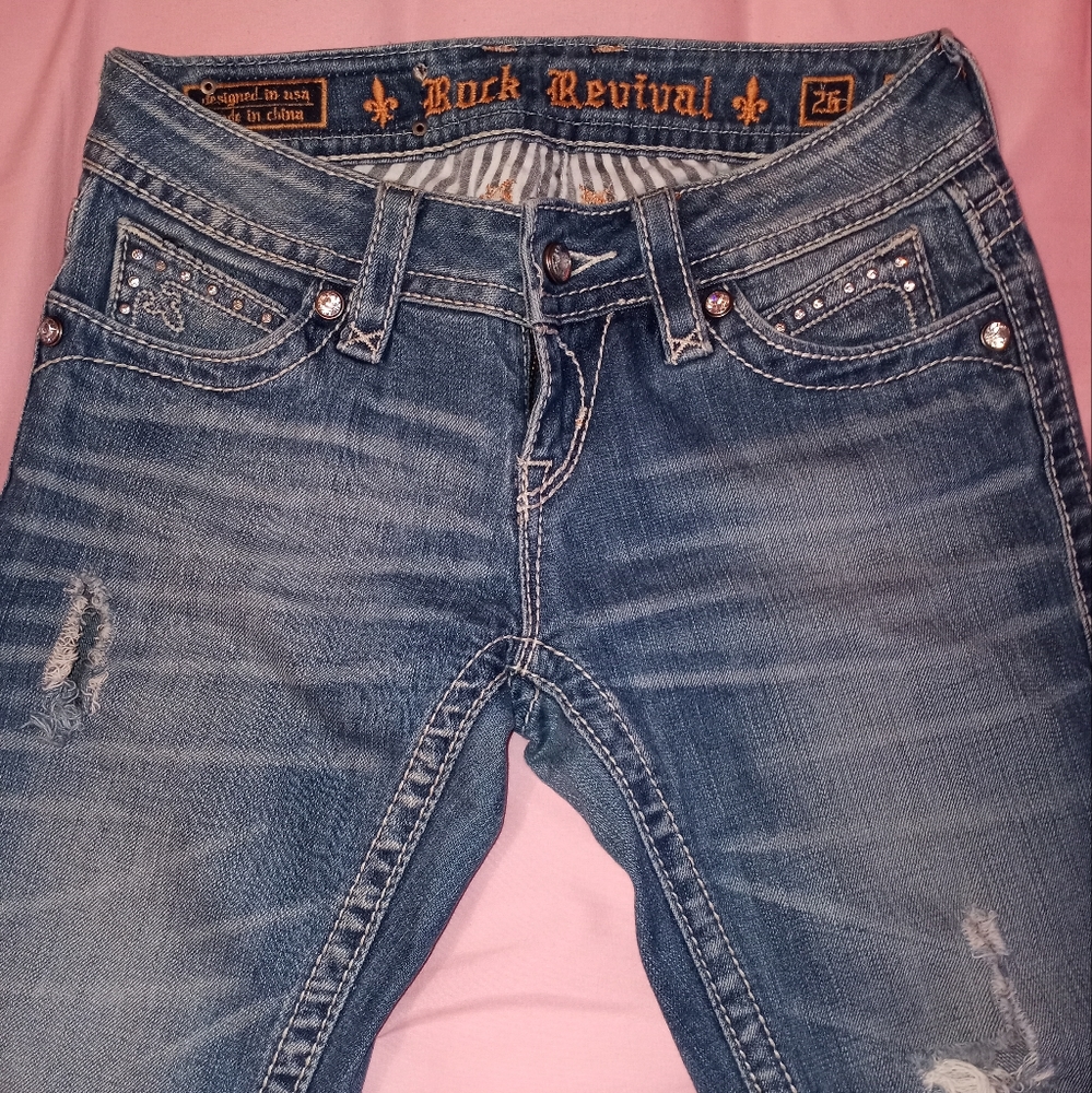 Rock revival bling skinny jeans size 26 - Picture 4 of 5